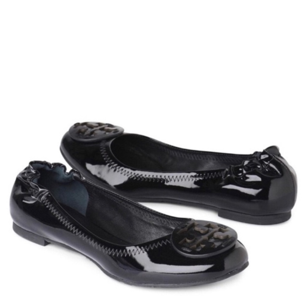 Patent Tory Burch Reva Black - Like New 9